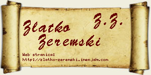 Zlatko Zeremski vizit kartica